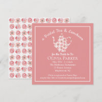 Fête des mariées Thé et déjeuner Invitation théièr