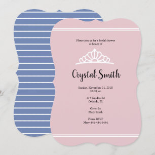 Fête des mariées Tiara Pink Purple Invitation