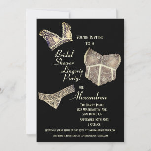 Fête des mariées vintage Lingerie Party Invitation