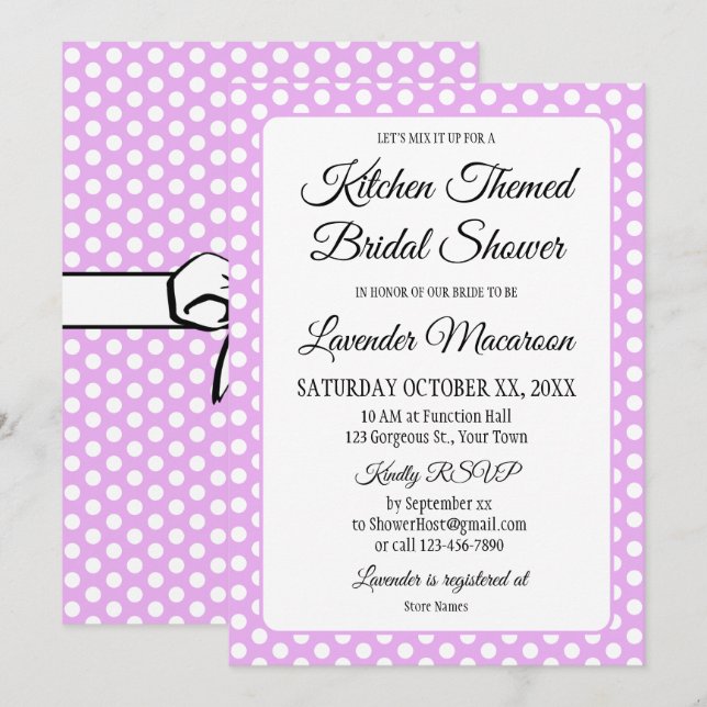 Fête des mariées Vintage Pois vaches Lavande (Devant / Derrière)