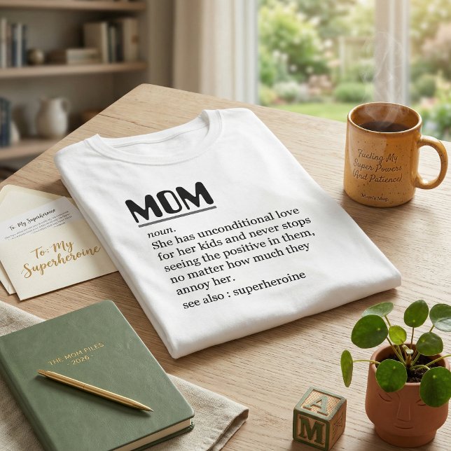 Fête des mères 2025 Custom Mom Définition T-shirt (Funny Mom Definition Sarcastic Witty Mother's Day 2026 Personalized
)