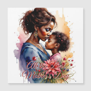 Fête des mères Aquarelle africaine Amour Art