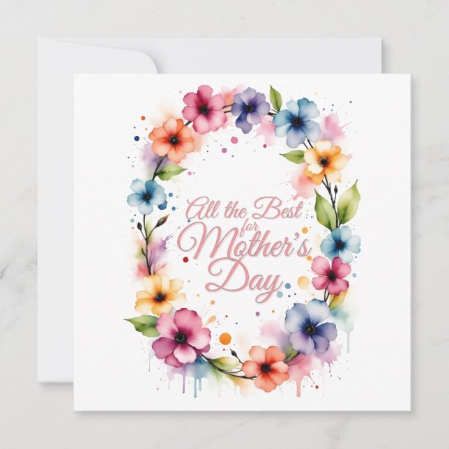 Fête des mères Aquarelle Florale Wreath (Devant)