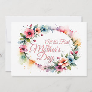 Fête des mères Aquarelle Florale Wreath en rose V2