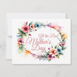 Fête des mères Aquarelle Florale Wreath en rose V2