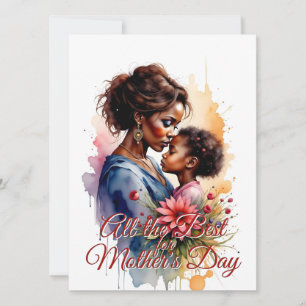 Fête des mères Art d'amour aquarelle africaine