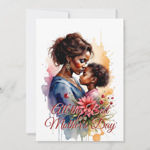 Fête des mères Art d'amour aquarelle africaine