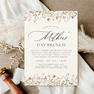 Fête des Mères Brunch Boho Terracotta Invitation