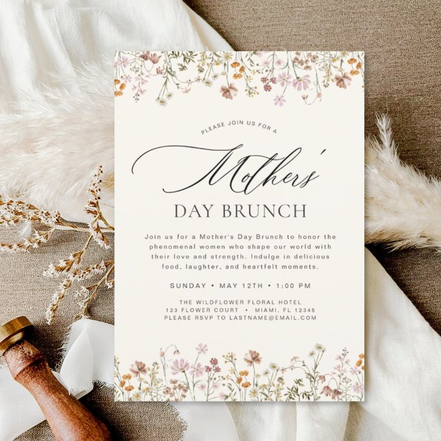 Fête des Mères Brunch Boho Terracotta Invitation (Créateur téléchargé)