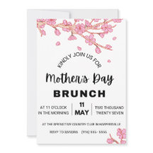 Fête des mères Brunch Invitation Watercolor Poppy