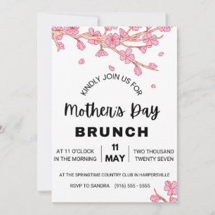 Fête des mères Brunch Invitation Watercolor Poppy