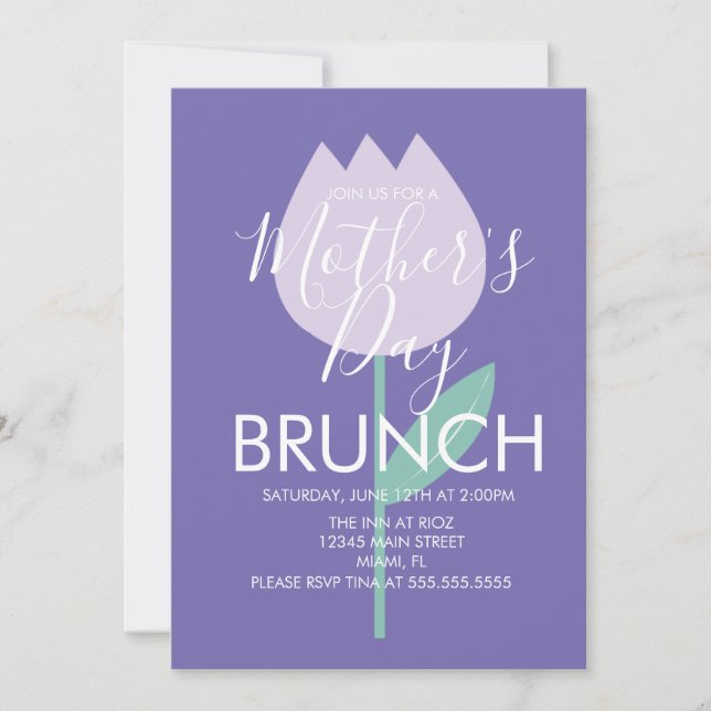Fête des mères Brunch Tulip Floral Invitation (Devant)