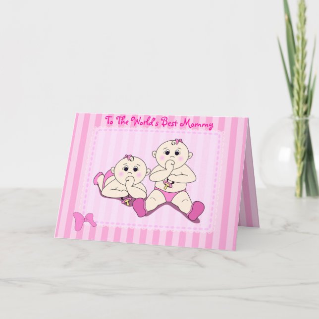 Fête des Mères - Carte bébé jumelle (Devant)
