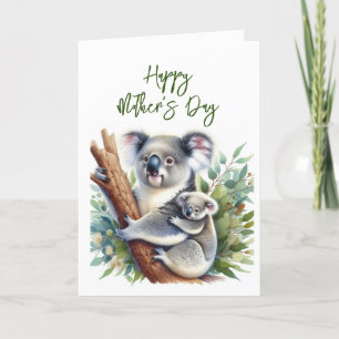 Fête des mères Carte de voeux Koala