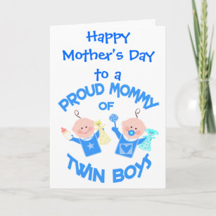 Fête des mères Carte de voeux Maman of Twin Boys