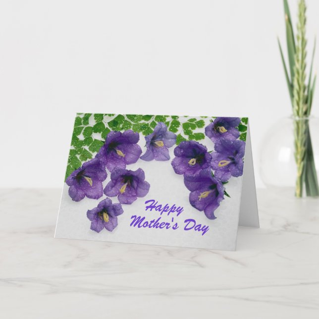 Fête des mères - Carte des fleurs violettes (Devant)