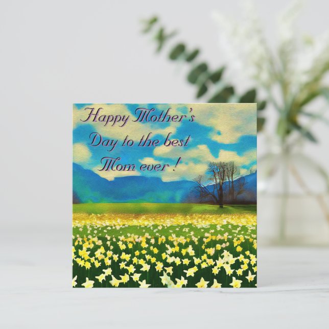 Fête des mères - Champ de jonquilles - peinture (Debout devant)