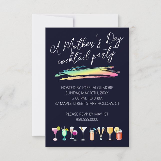 Fête des mères Cocktails Invitations (Devant)