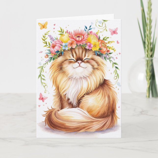 Fête des mères de chats Perse de chat Funny carte  (Devant)