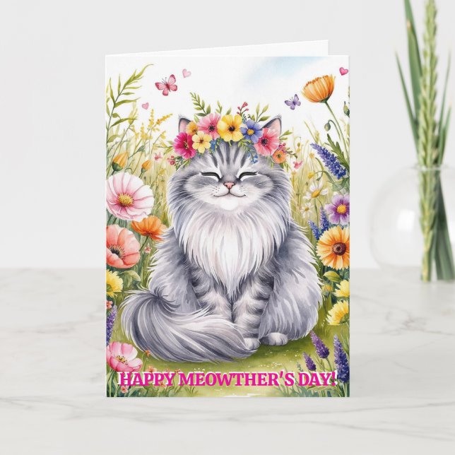 Fête des mères de chats Perse de chat Funny carte  (Devant)