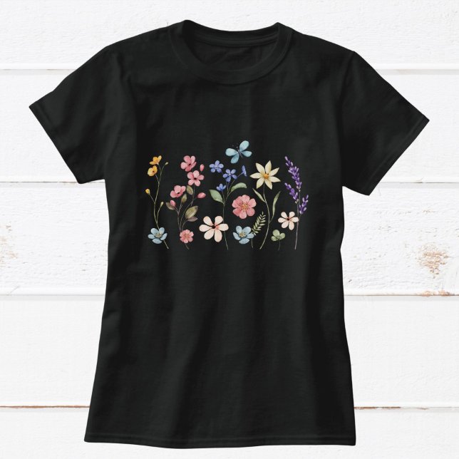 Fête des mères florales fleurs sauvages T-shirt bo (Créateur téléchargé)