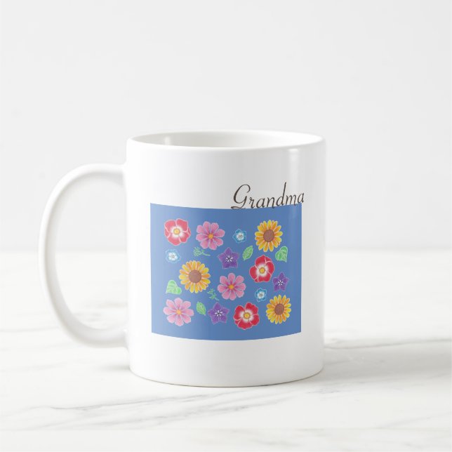 Fête des mères Grandma Flower Garden Café Mug (Gauche)