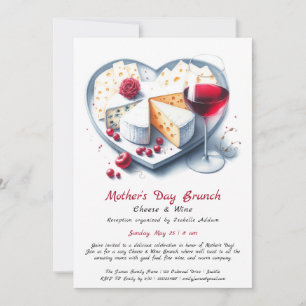 Fête des mères Invitation Brunch au fromage et au 