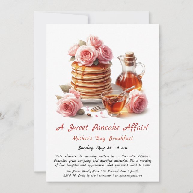 Fête des mères Invitation pour le petit-déjeuner - (Devant)