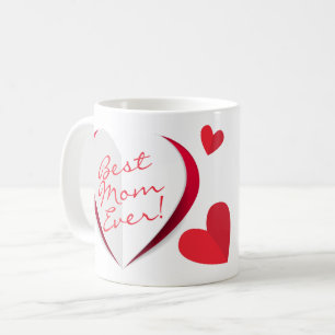 Fête des mères mignonne Coeurs modernes Script Mug