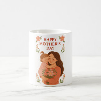 Fête des Mères Mug Maman et fille Hug Illustration