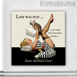 Fête des Mères Pin-Up drôle Magnet Vintage