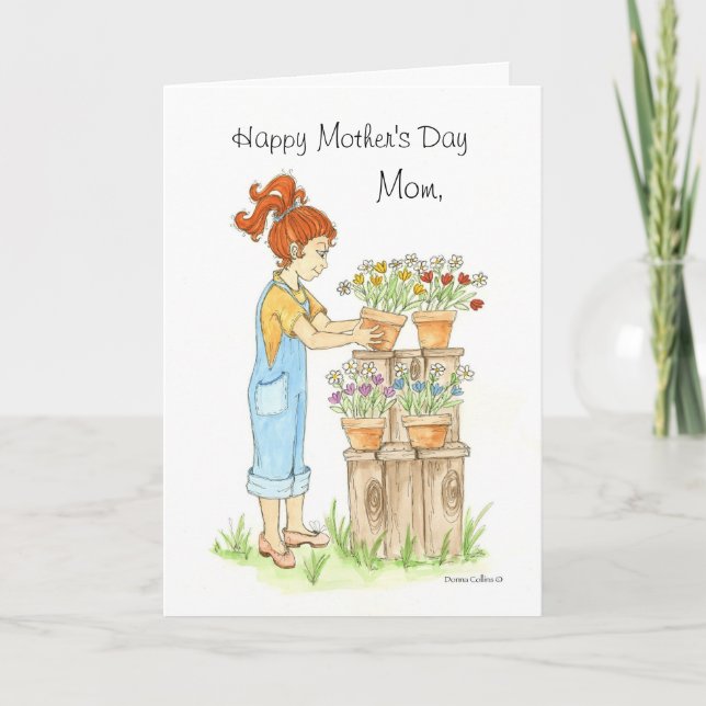 Fête des mères Pots de fleurs Carte (Devant)