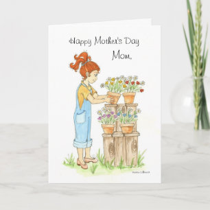 Fête des mères Pots de fleurs Carte