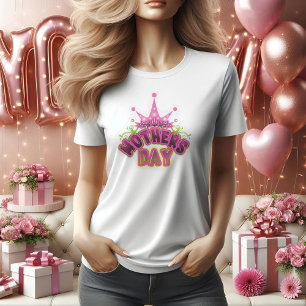 Fête des mères roses joyeuses T-shirt femmes