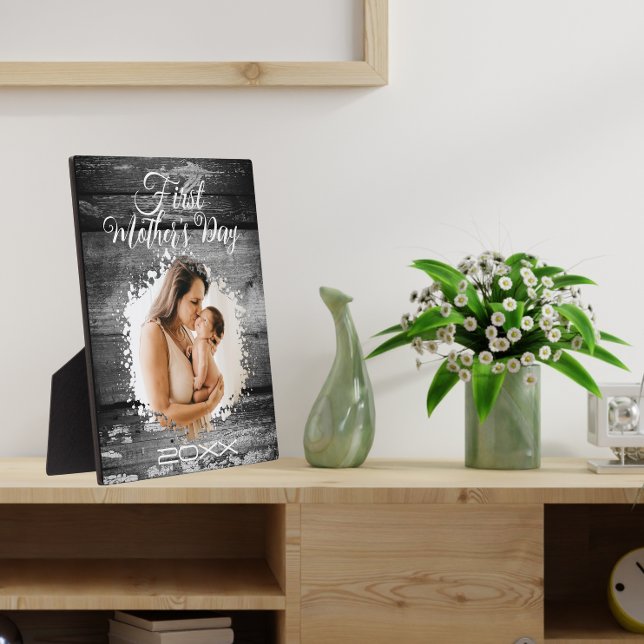 Fête des mères rustique Plaque photo (Créateur téléchargé)