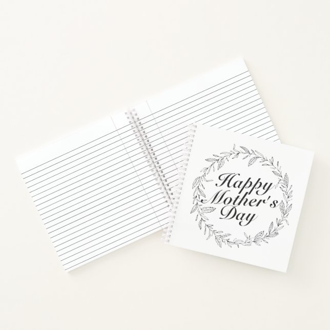 Fête des Mères simple et heureuse Carnet de couron (Intérieur)