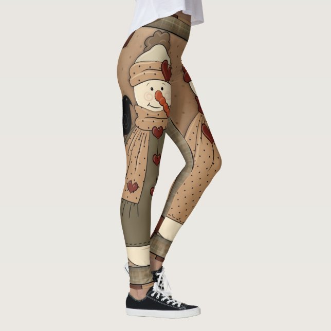 Fête des neiges de Noël Joyeux leggings (Droite)