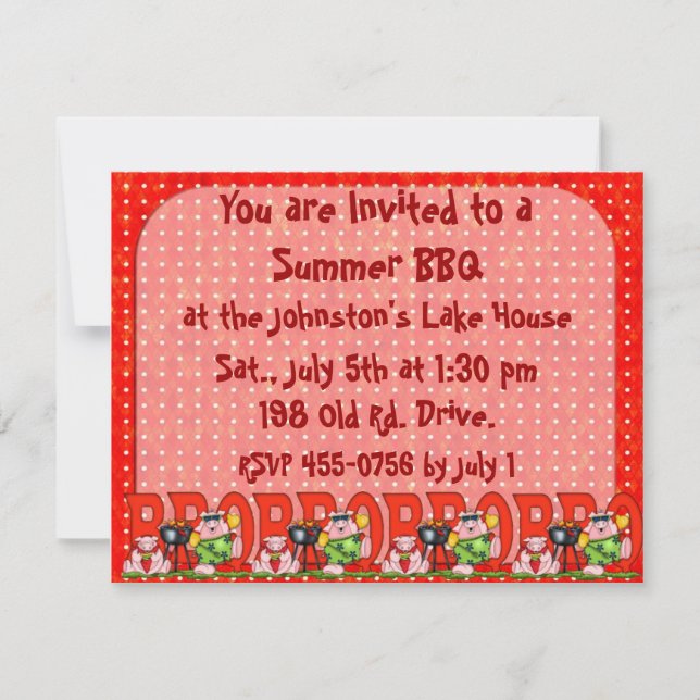 Fête des pères BarBQ invitation Réunion familiale (Devant)