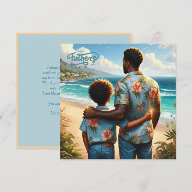 Fête des pères Beach Bond Ethnique Père & Fils (Devant / Derrière)