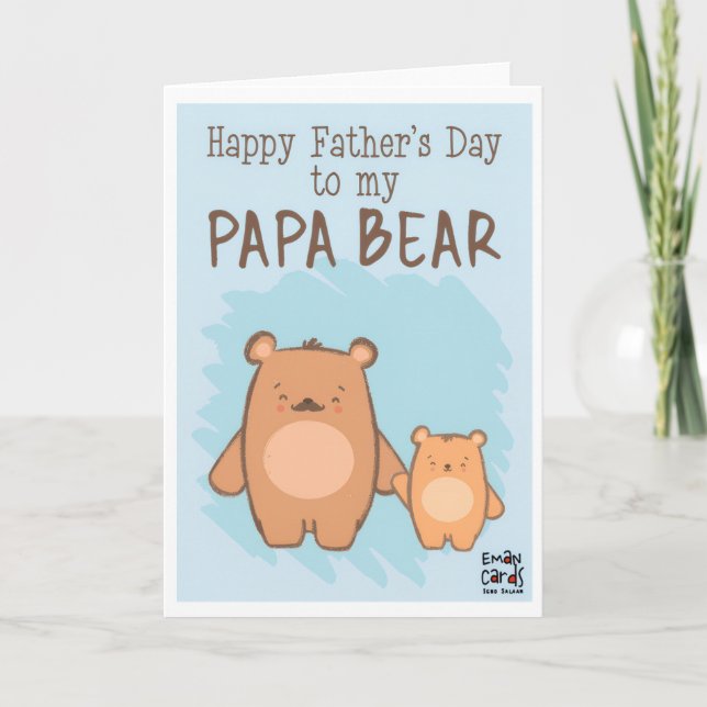 Fête des Pères - Carte d'ours mignon (Devant)
