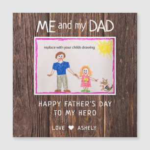 Fête des pères de votre carte magnétique de dessin