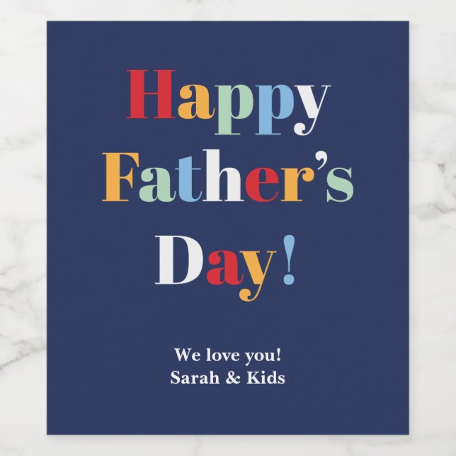 Fête des pères Étiquettes de vin personnalisés (Étiquettes simples)