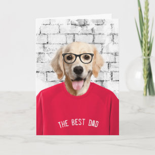 Fête des pères Golden Retriever en T-shirt carte