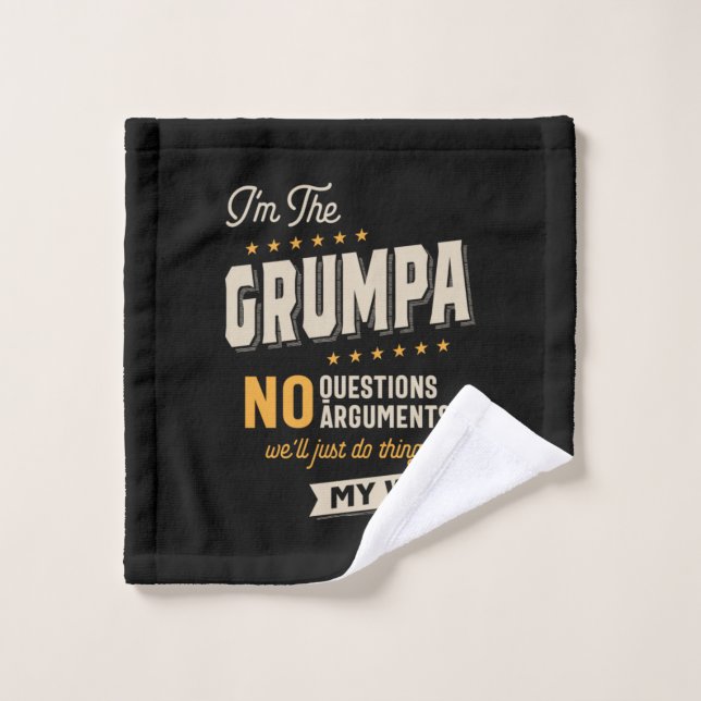 Fête des pères | Grumpa Way Funny Grand-pa (Gant de toilette)