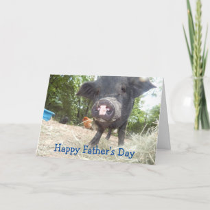 Fête des pères Happy Personnalisée, Mini Carte Pig