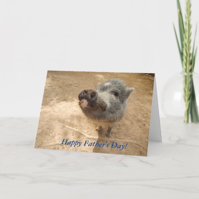 Fête des pères Happy Personnalisée, Mini Carte Pig (Devant)