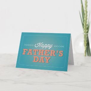 Fête des pères heureuse - carte turquoise