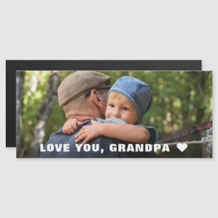 Fête des pères Love You Grandpa Photo Magnet Card