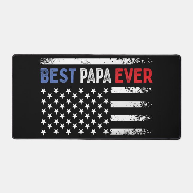Fête des pères Meilleur Papa jamais avec drapeau a (Recto)