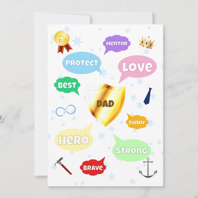 Fête des pères Meilleur Papa Mot Nuages King Crown (Devant)